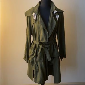Khaki Layered Trench Coat